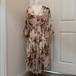 Kobi Halperin Floral Maxi Dress with Bell Sleeves